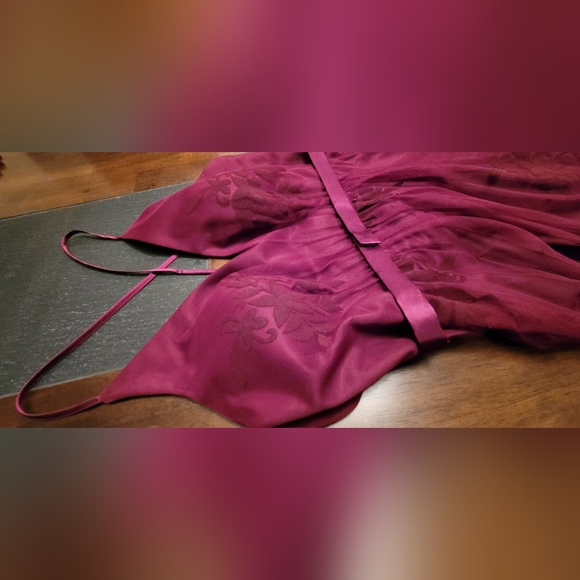 GALINA SIGNATURE || Burgandy Wine Half Wrap Formal Gown - Women's Sz 14 - Picture 5 of 16